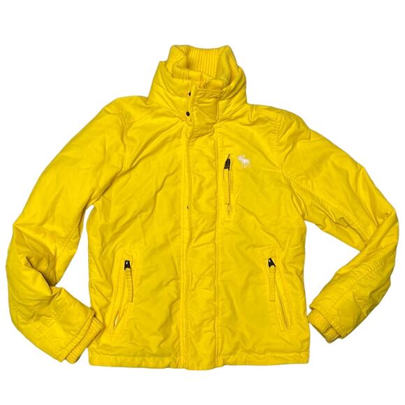 Women’s Yellow Abercrombie Ski Jacket Size Small - Picture 1 of 9